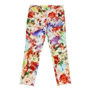 Beige by ECI Multi-Colored Floral Spring Capri Pants-size 12